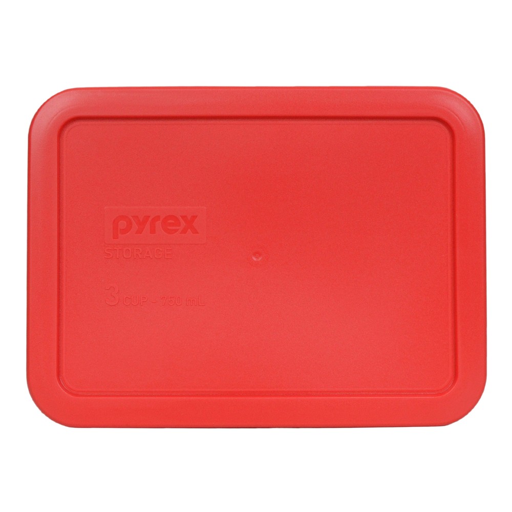Pyrex 7210-PC Red Rectangle Plastic Storage Replacement Lid Cover (2-Pack)