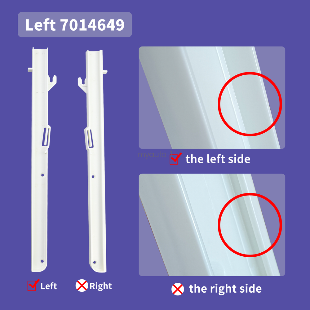 Left side Replacement Fits Subzero Ice Bucket Slides 7014649
