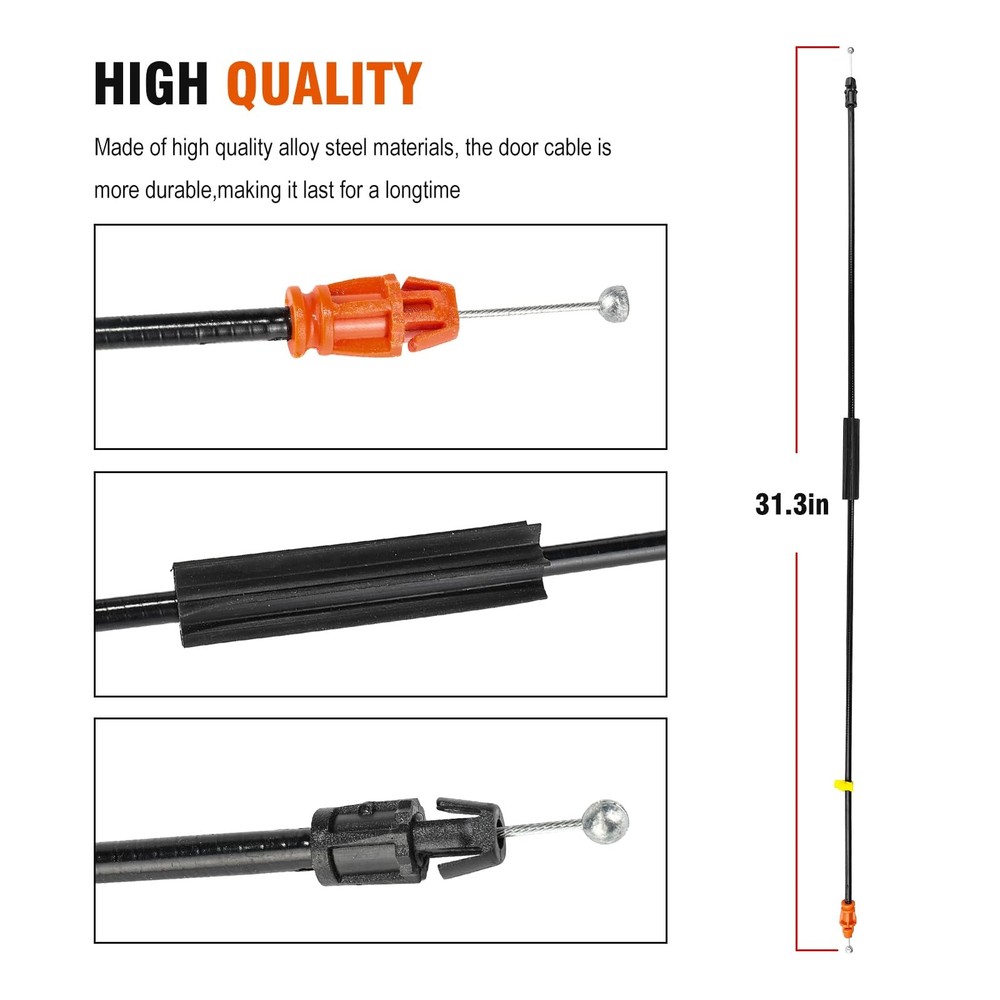 3mirrors Inside Door Handle Latch Release Cable Compatible with 31in, Black