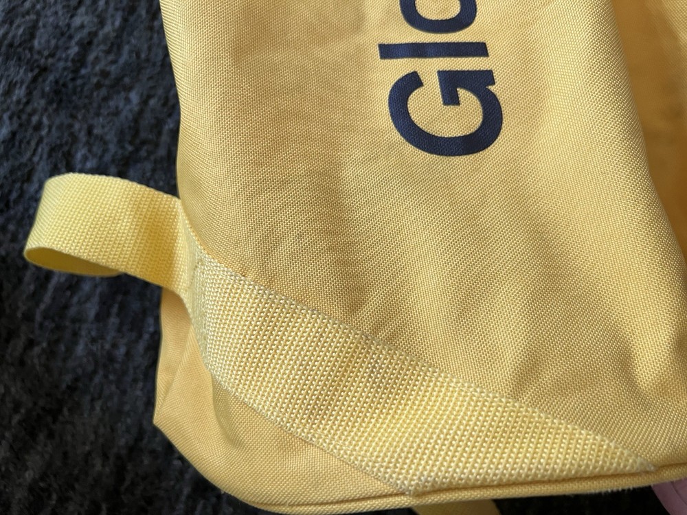 Glossier Yellow Medium Duffle Gym Bag Zip Closure Adjustable Strap Polyester