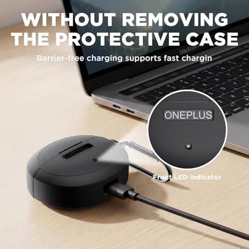 Case for OnePlus Buds 4, Soft Silicone Protective Portable Scratch Shock Black