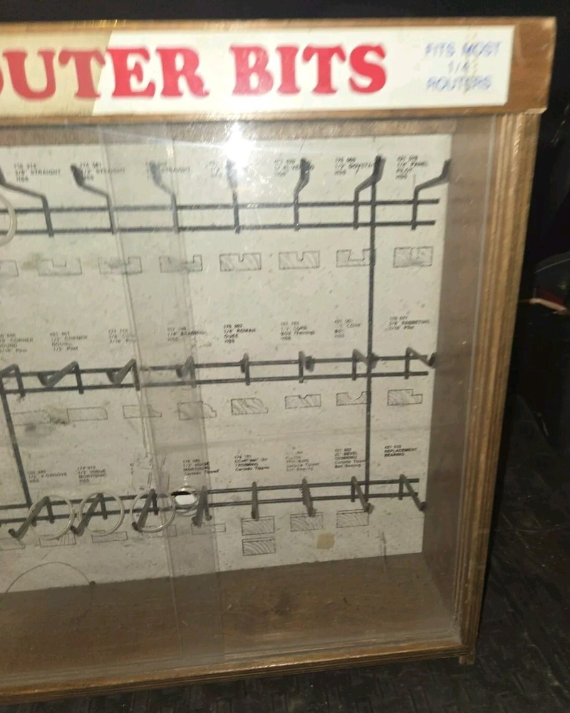 Vintage Router Bits Display Case Used.