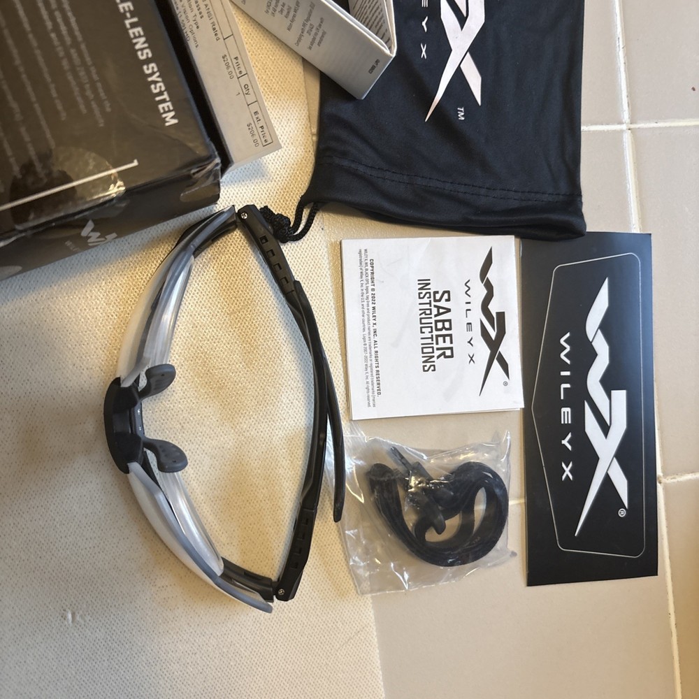 Wiley X Saber Advanced Clear Matte Black Frame With Rx Insert