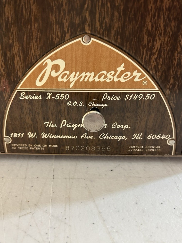 Paymaster Series X-550 Vintage Check Writer 7 Column Embosser Machine