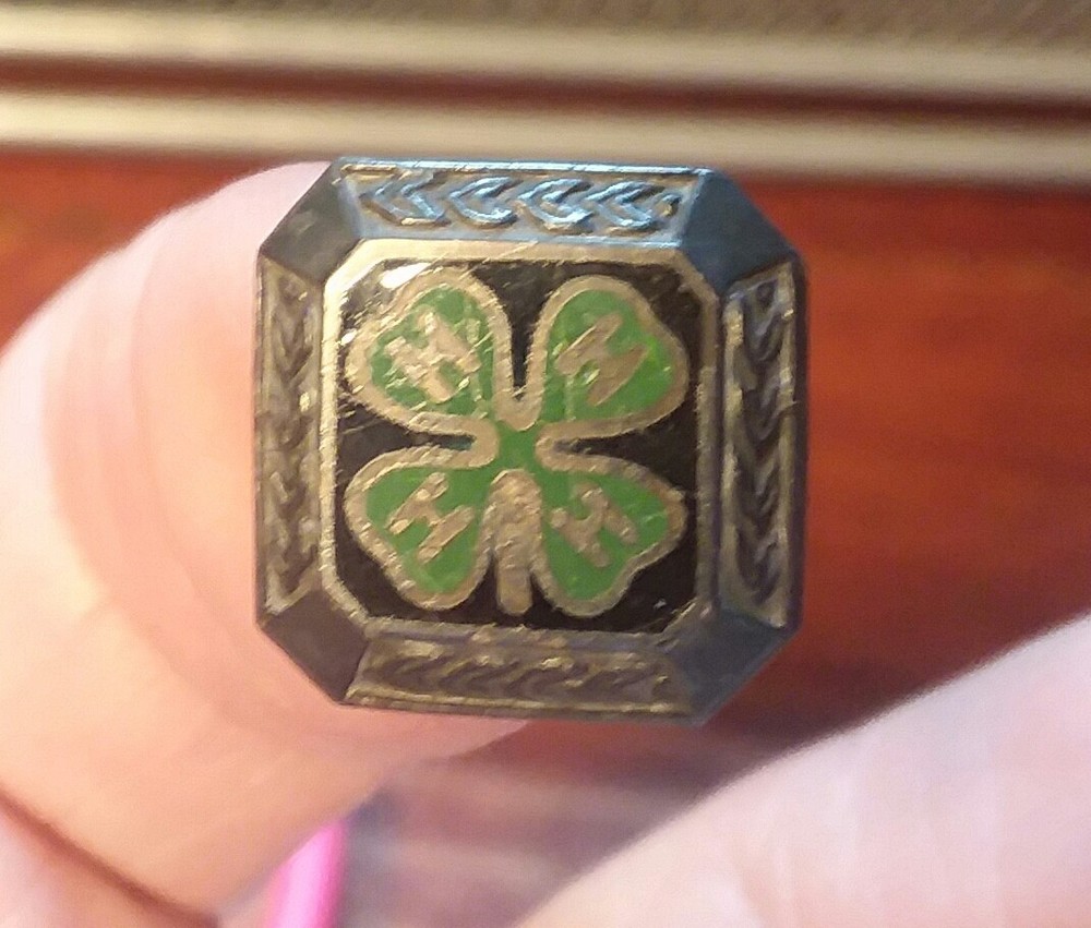 Antique 4H Pin - Sterling Silver