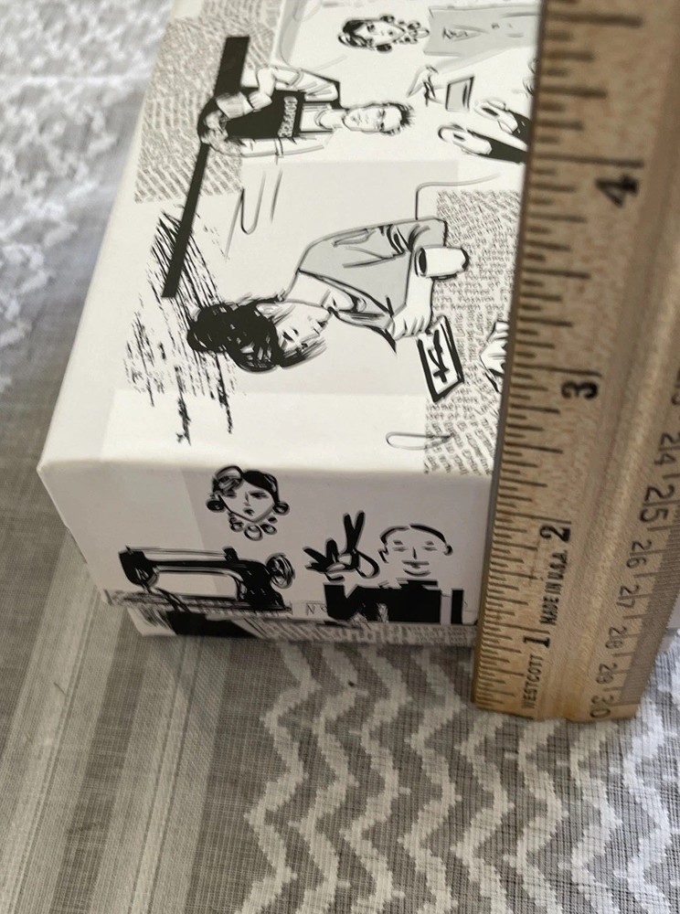 2 Small Decorative Boxes Black White Decor Creative Office Organizing Craft 5x4”