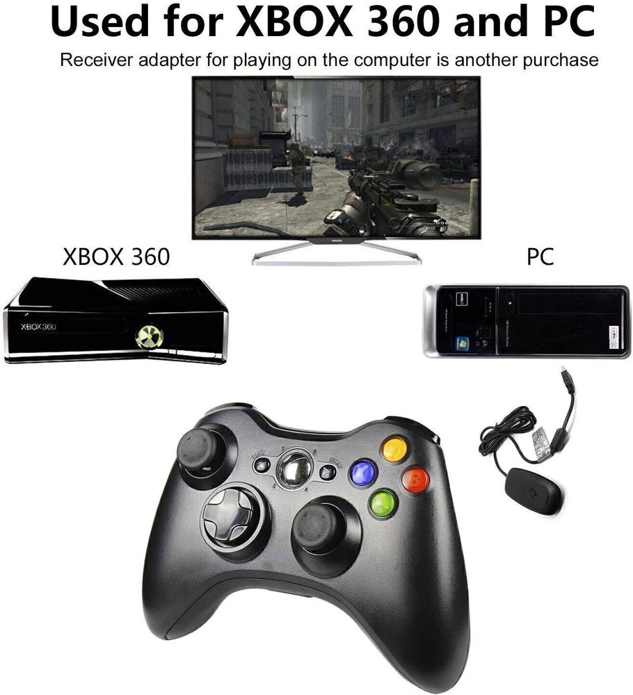 Wireless Remote Controller for Microsoft Xbox 360 Gamepad Game Console Black New