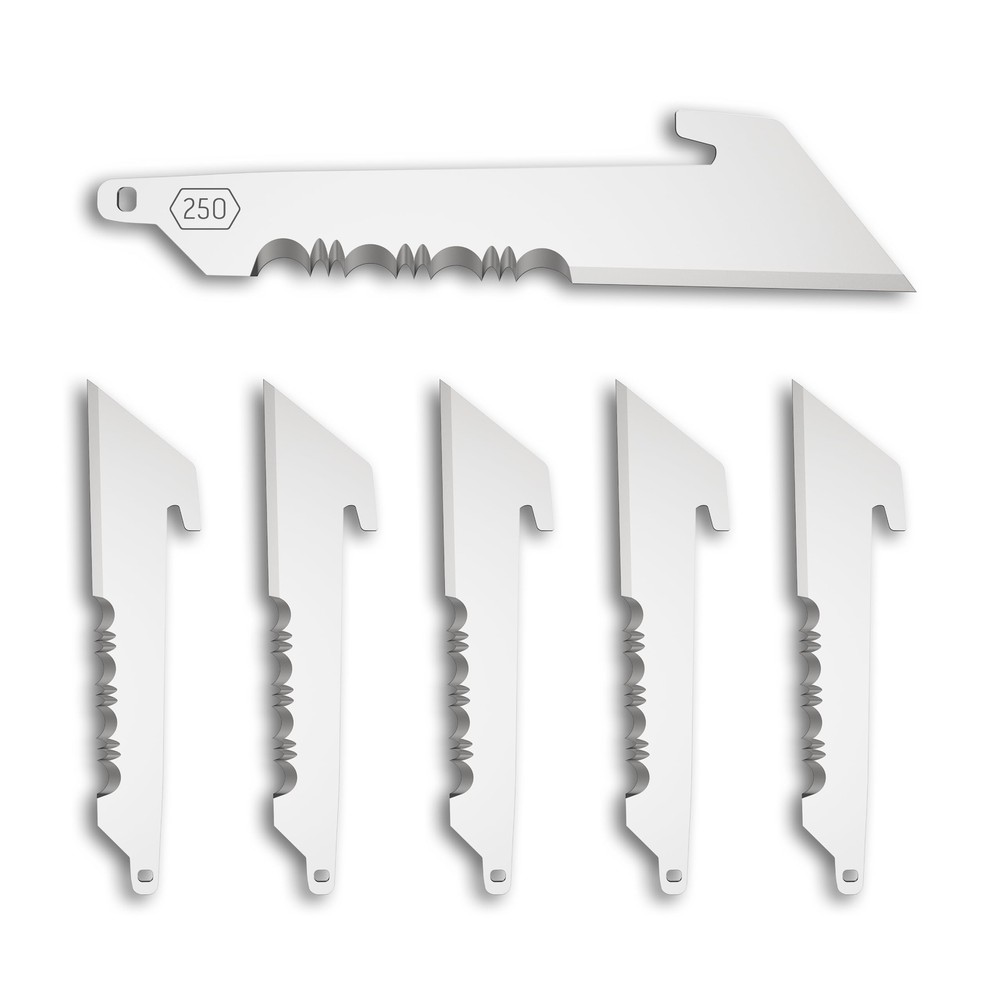 Outdoor Edge 2.5" Utility with Serrations Blade Pack (6 Blades), Compatibility
