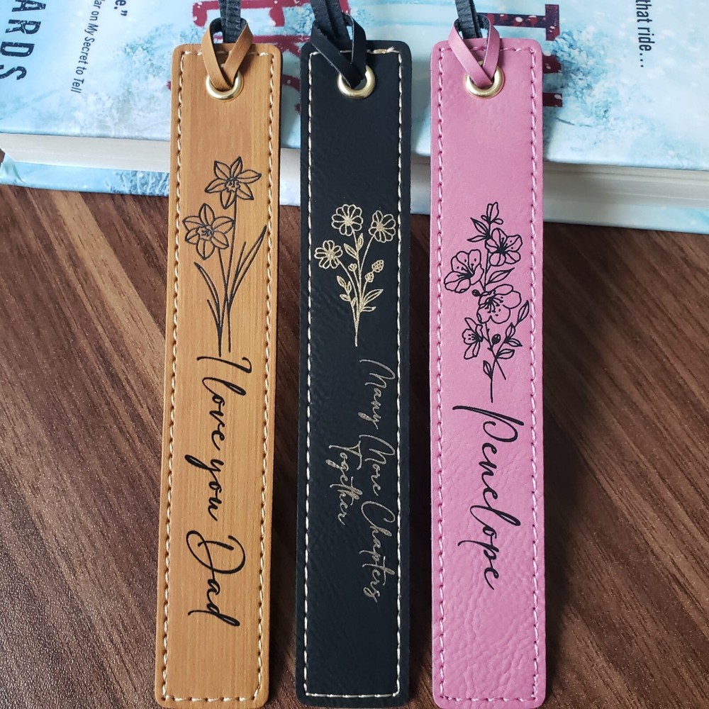 Customized Long Leather Bookmark - Perfect Reader Gift for her and him