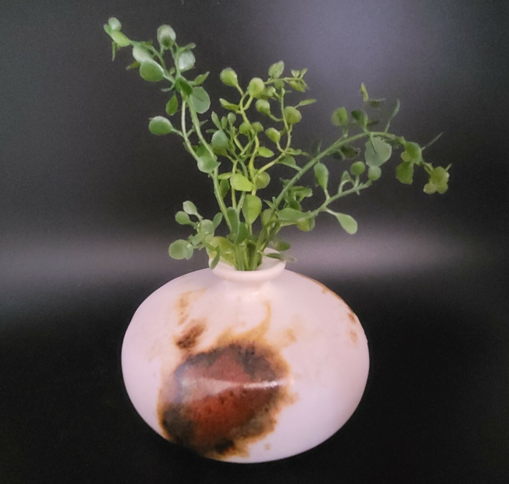 Vintage Flat Bud Vase Signed