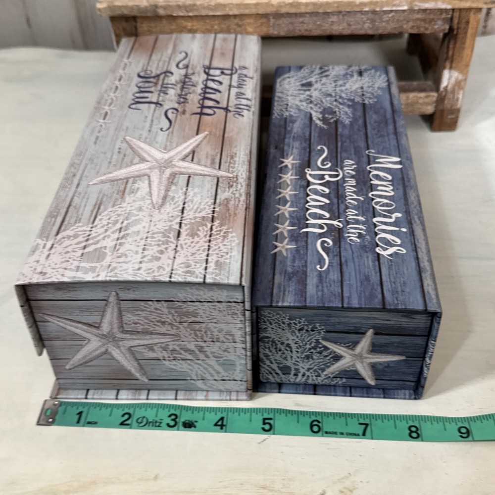 Beach Themed Nesting Decor Or Gift Boxes New