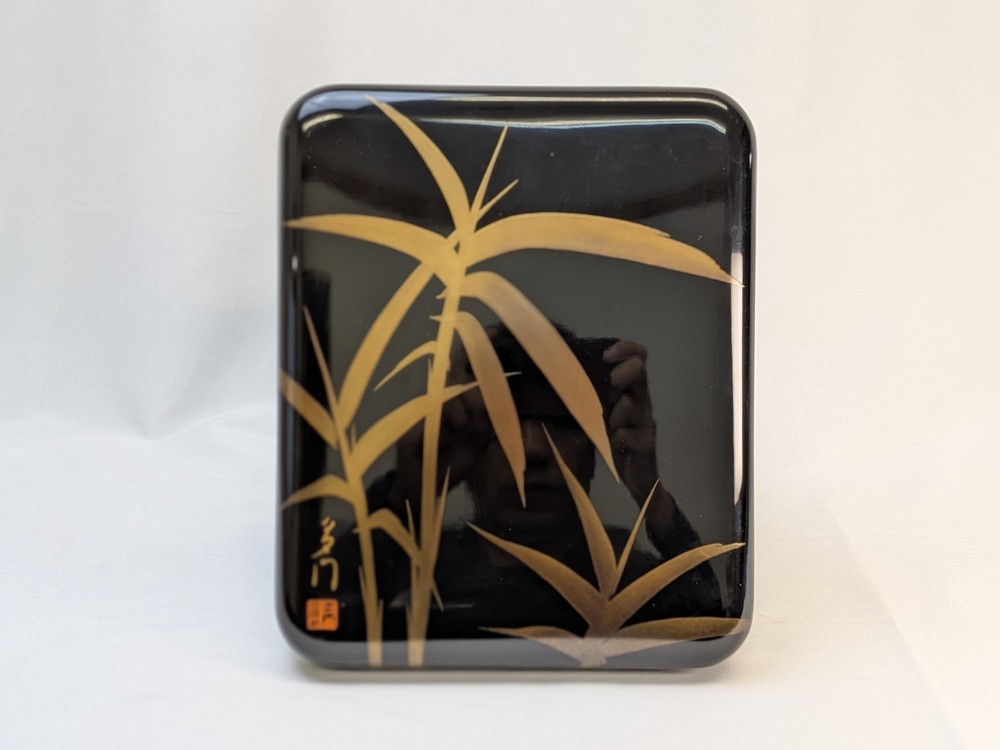 Lacquerware, Maki-e, Bamboo Pattern, Lunch Box, Traditional Japanese Crafts, Tea