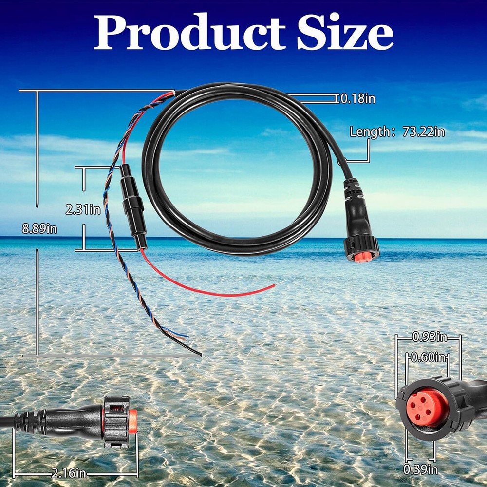 Garmin echoMAP 4-pin Threaded Power Data Cable 010-12445-00