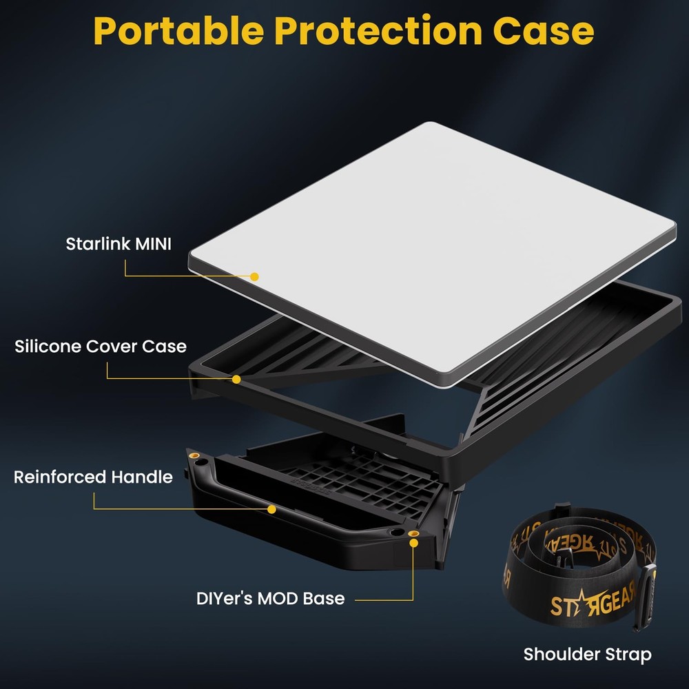Starlink Mini Protective Cover Case, Portable Protector with Case Only, Black
