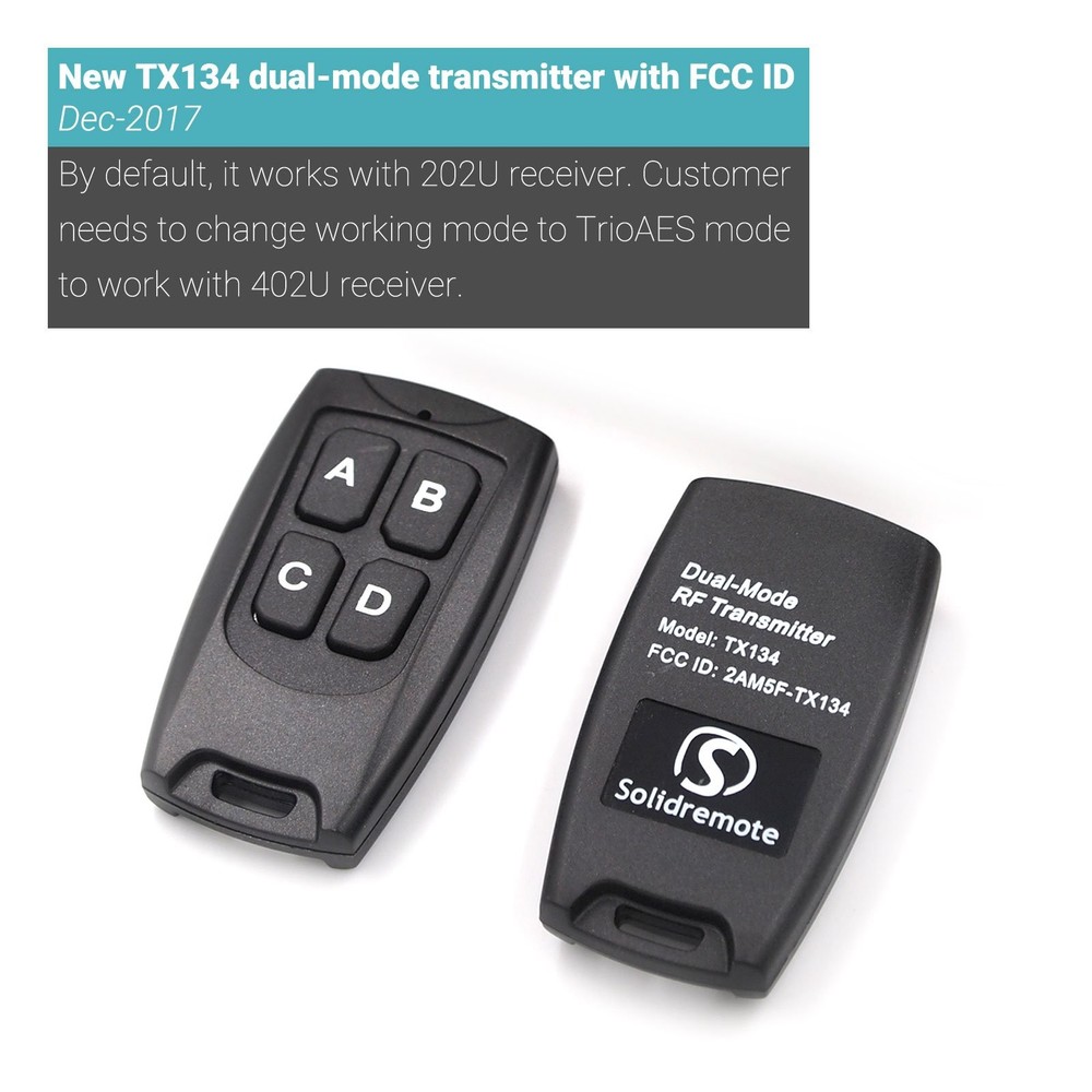 Solidremote Secure Rolling Code Remotes, 2 Pack, Compatible with KIT-1 &...