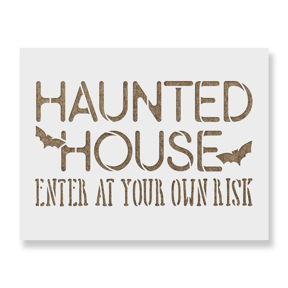 Haunted House Bats Stencil - Reusable Stencils for DIY Projects
