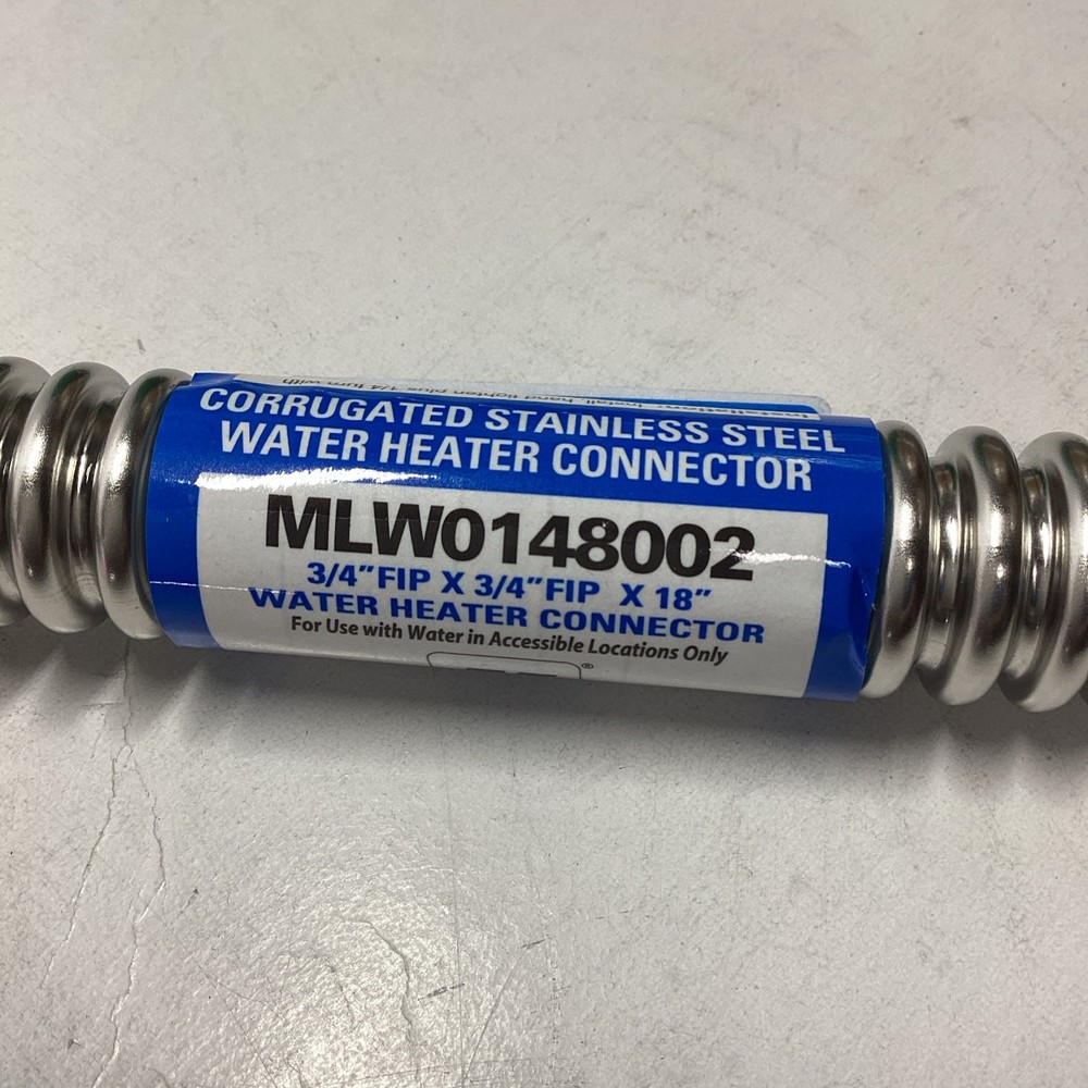 Mainline MLW0148002 Water Heater Connector Hose 3/4" FIP X 3/4" FIP X 18"