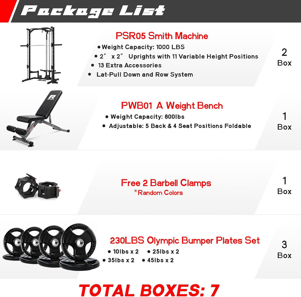 Versatile Smith Machine Power Rack with Lat Pulldown & Attachments