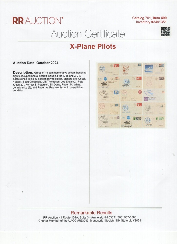 John Manke Signed Cover / Autographed X-24B Test Pilot