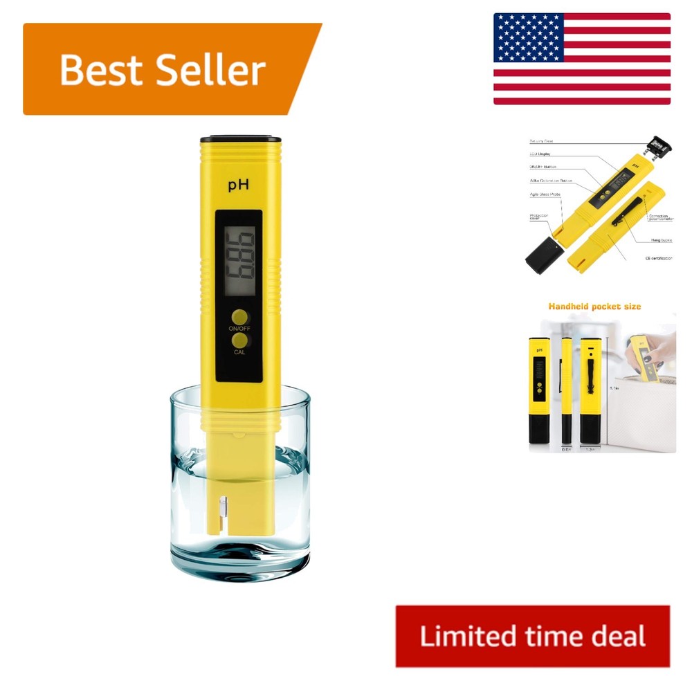 Portable pH Meter with Automatic Temperature Compensation for Easy Testing