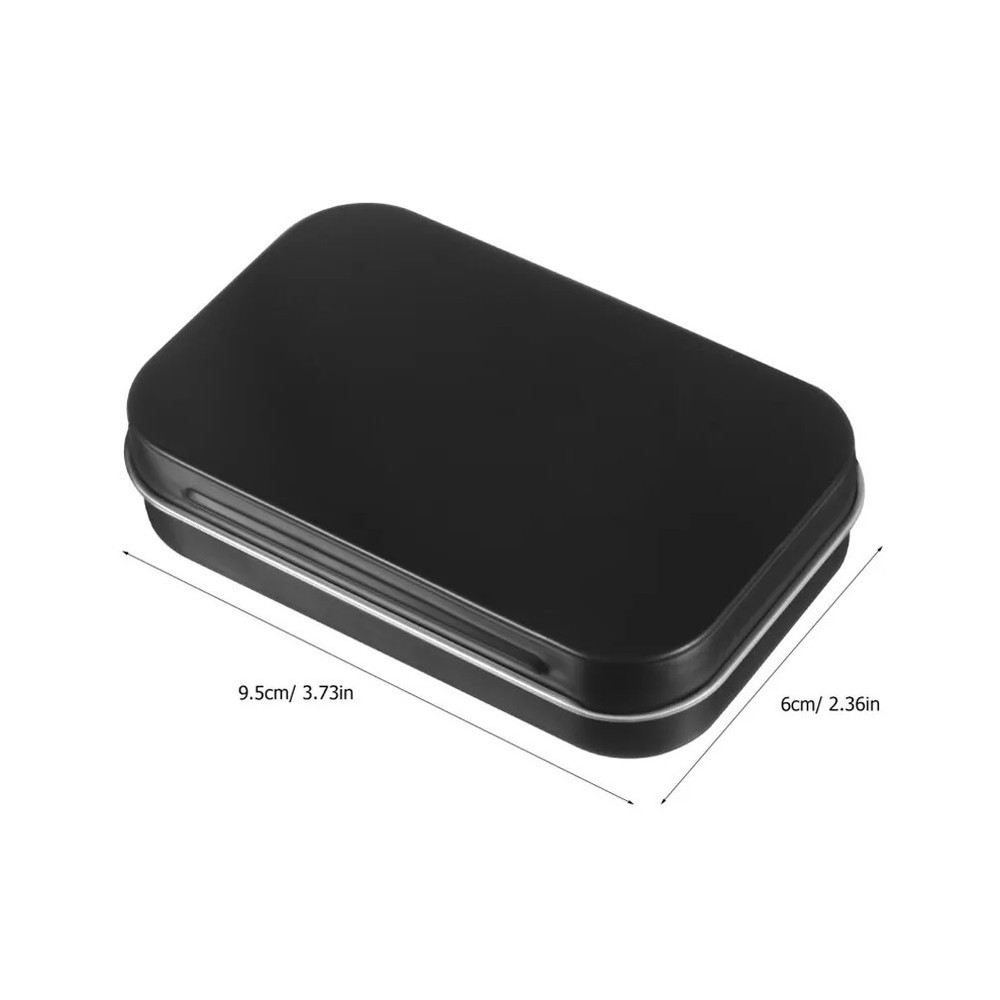 Rectangular Hinged Metal Tins 6 Pack for Safe Storage of Small Personal Items