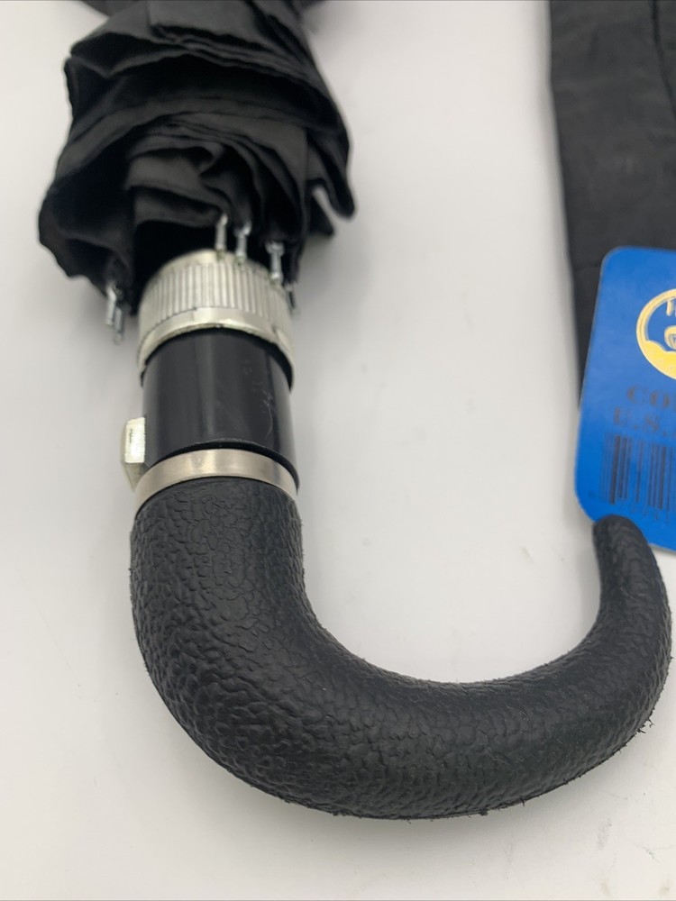 Conch Compact Folding Black Umbrella and Case