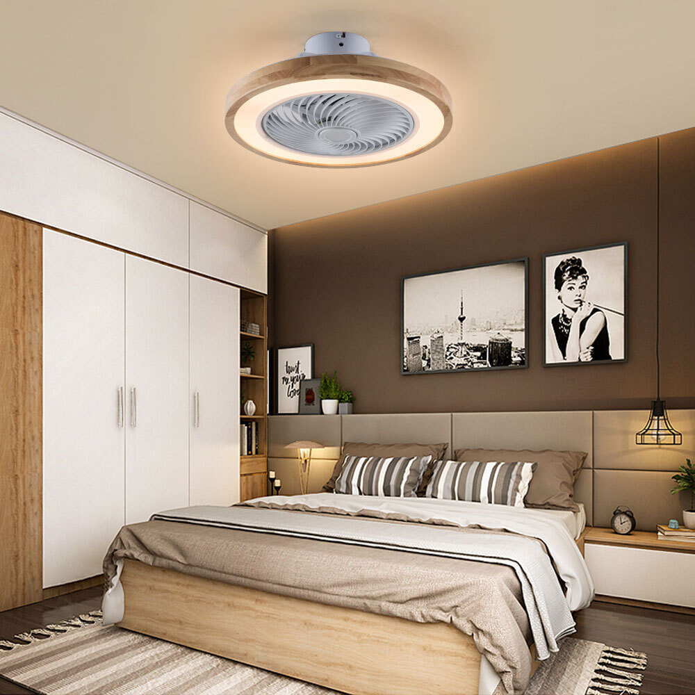 Ceiling Fan Light+Remote Control Modern Invisible fan LED Light Ceiling Mounted