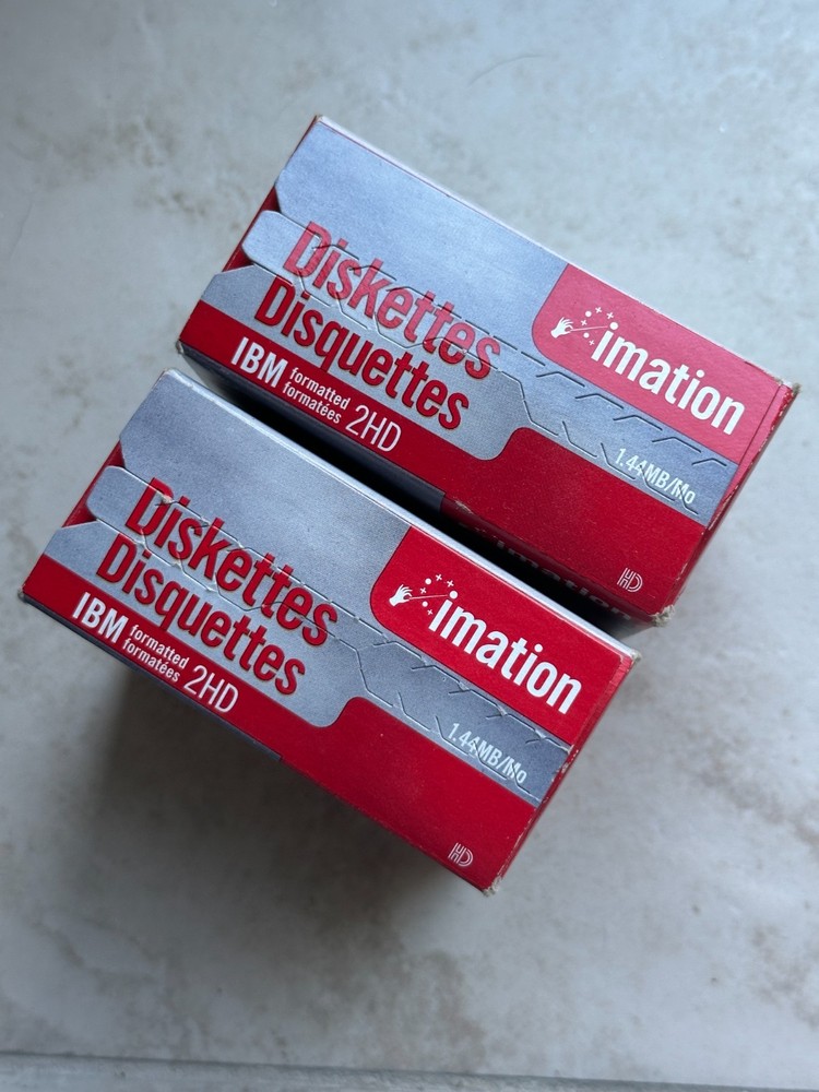 New Open Box Imation 2HD IBM Formatted 1.44MB Diskettes – 2x10 Pack