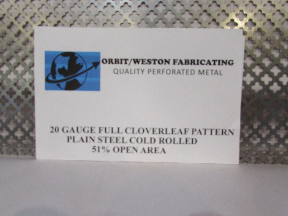 DECORATIVE CLOVERLEAF PATTERN PERFORATED STEEL --24" x 24"