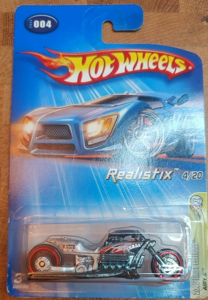 2005 Hot Wheels ~ Airy 8 ~ Gray ~ Motorcycle ~ FIrst Edition