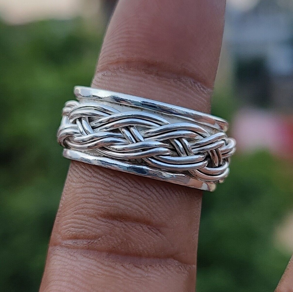Solid 925 Sterling Silver Spinner Band & Meditation Handmade Ring All Size K-21