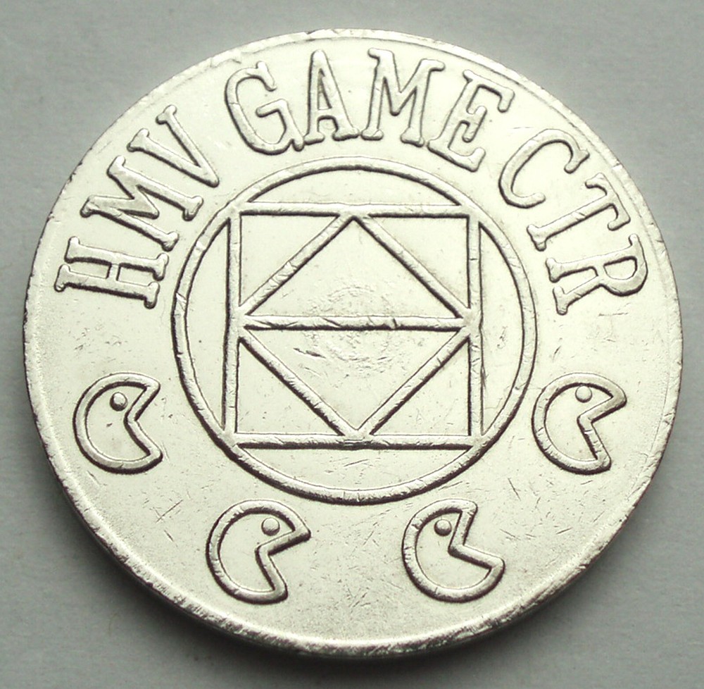 HMV GAME CTR Pac-Man Gaming Token 25.3mm 7.2g CuNi. FF13.3