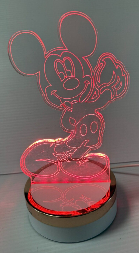 MICKEY MOUSE 3D LED CORDED NIGHT LIGHT ,SHELF/DESK LIGHT DISPLAY MULTI COLOR