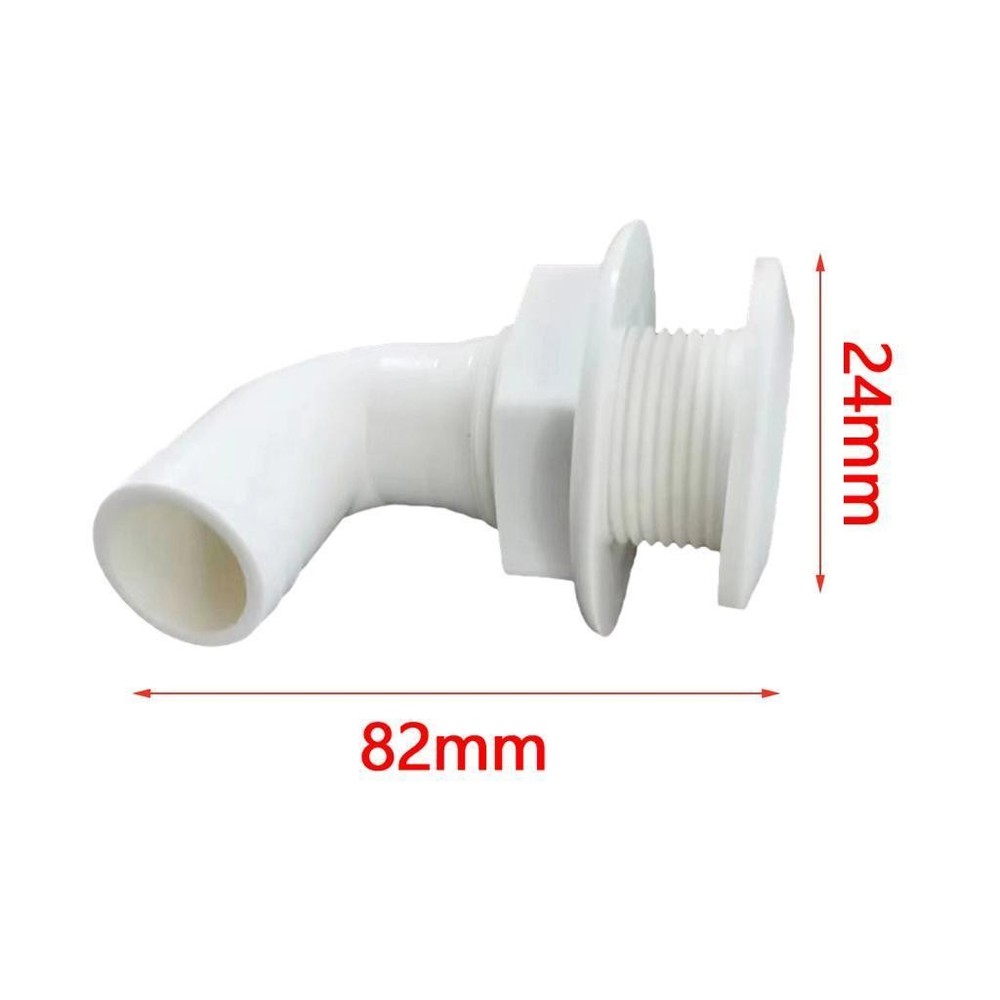 90 Degree thru Hull Fitting Boat Plumbing PP Deck Drain thru Hull Connector for