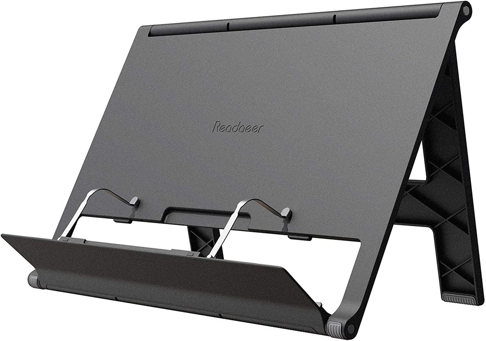 Readaeer Portable Book Stand Free Angle Adjustable Book Holder for Thick Textboo