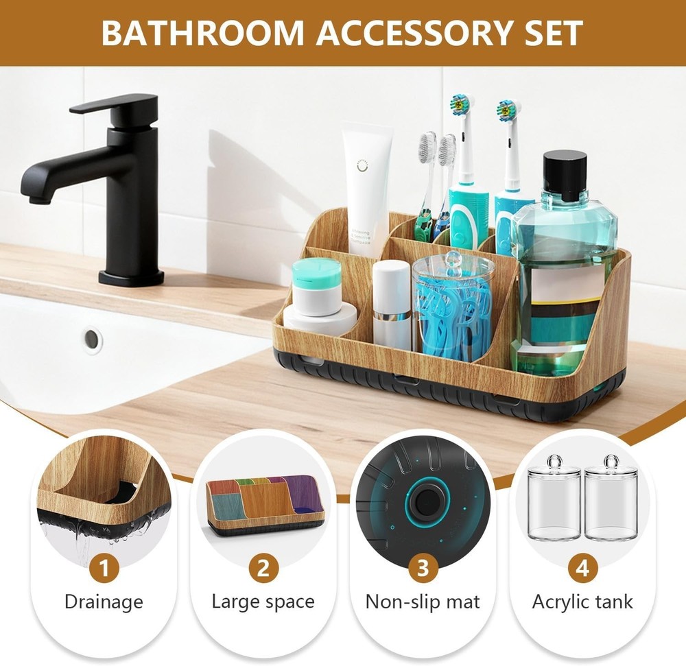 Kids Bathroom Accessory Set with Drainage