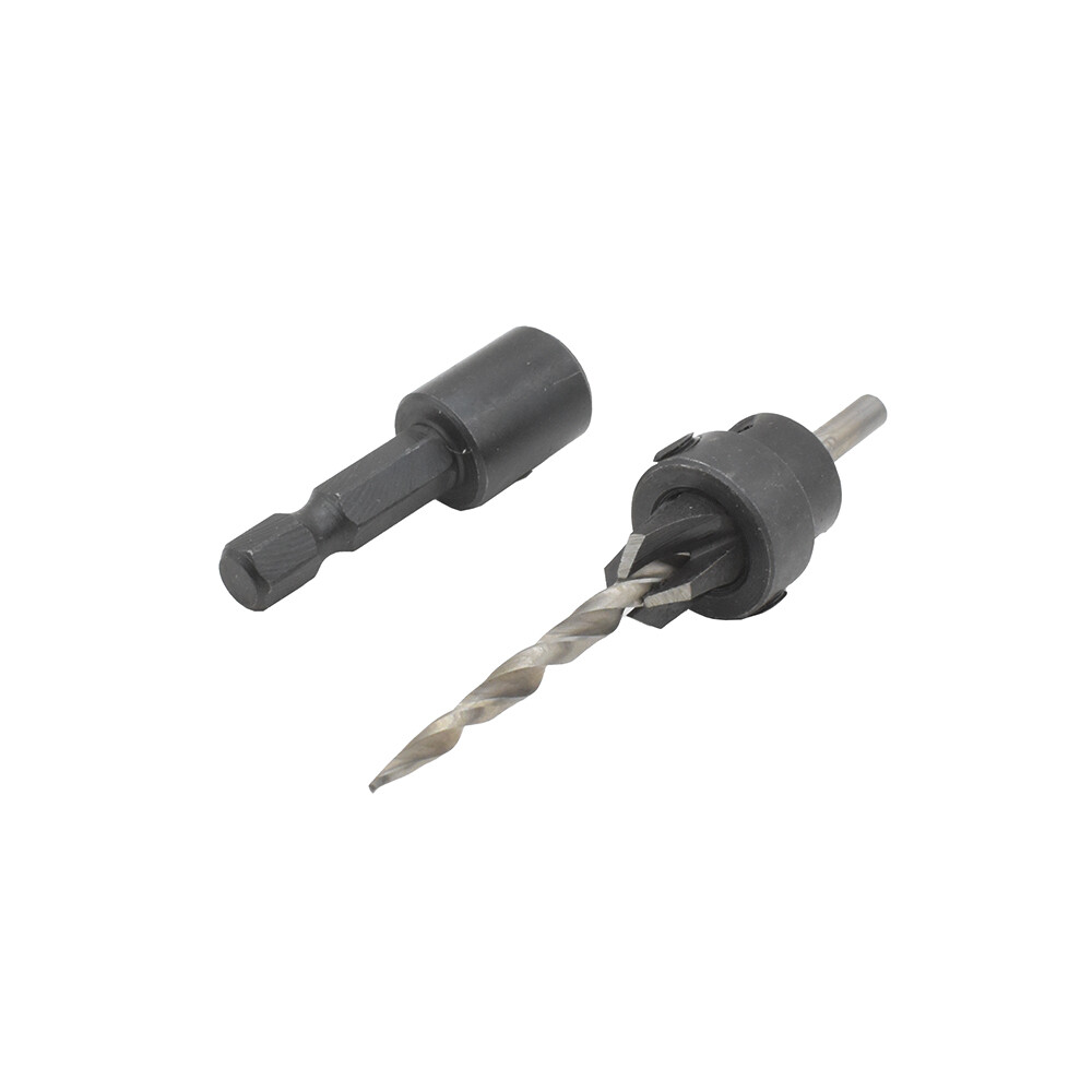 #6 Complete Countersink W/Taper Drill & Quick-Change 1/4" Hex Shank Adapter