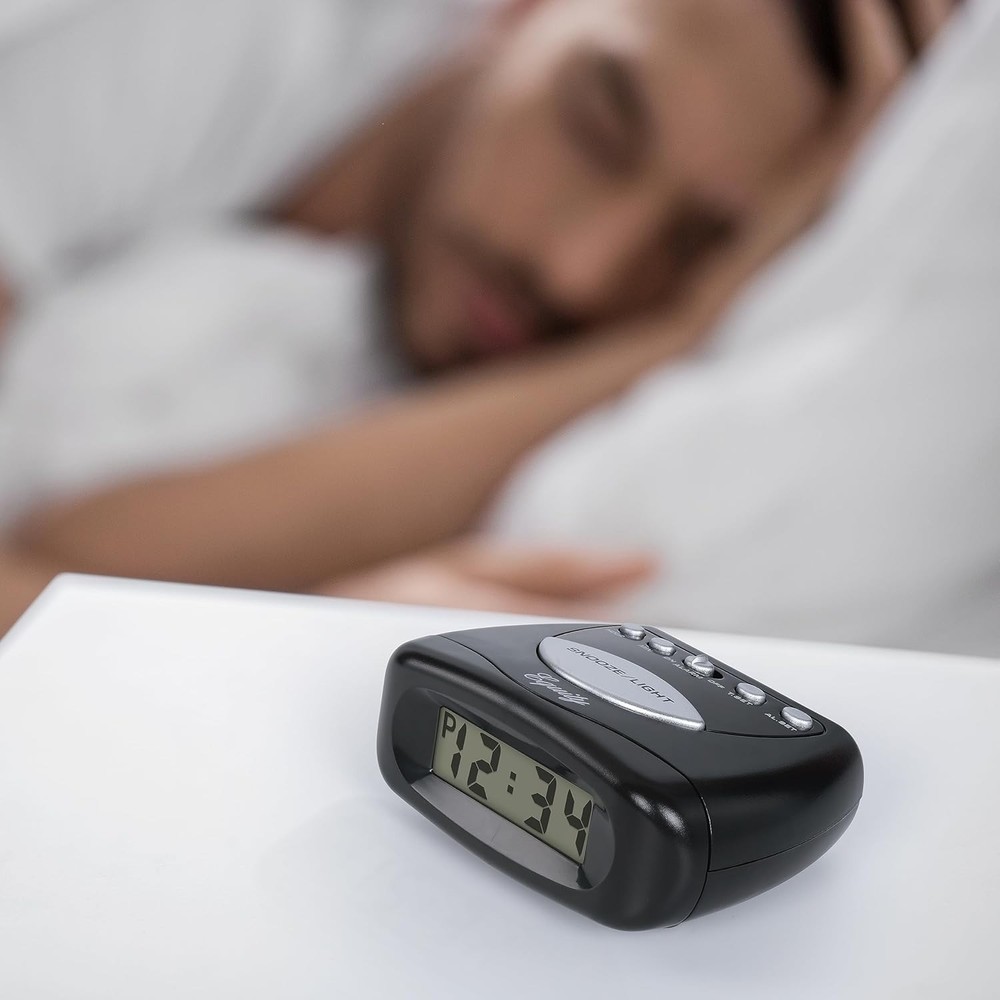 Equity 31003 LCD Snooze Alarm Clock Black