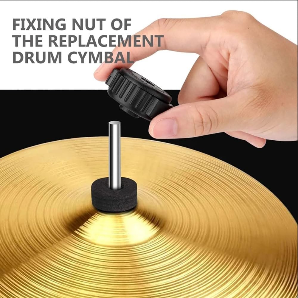 8-Pack Drum Cymbal Nuts, 8mm Plastic Quick Release Cymbal Nut, Black