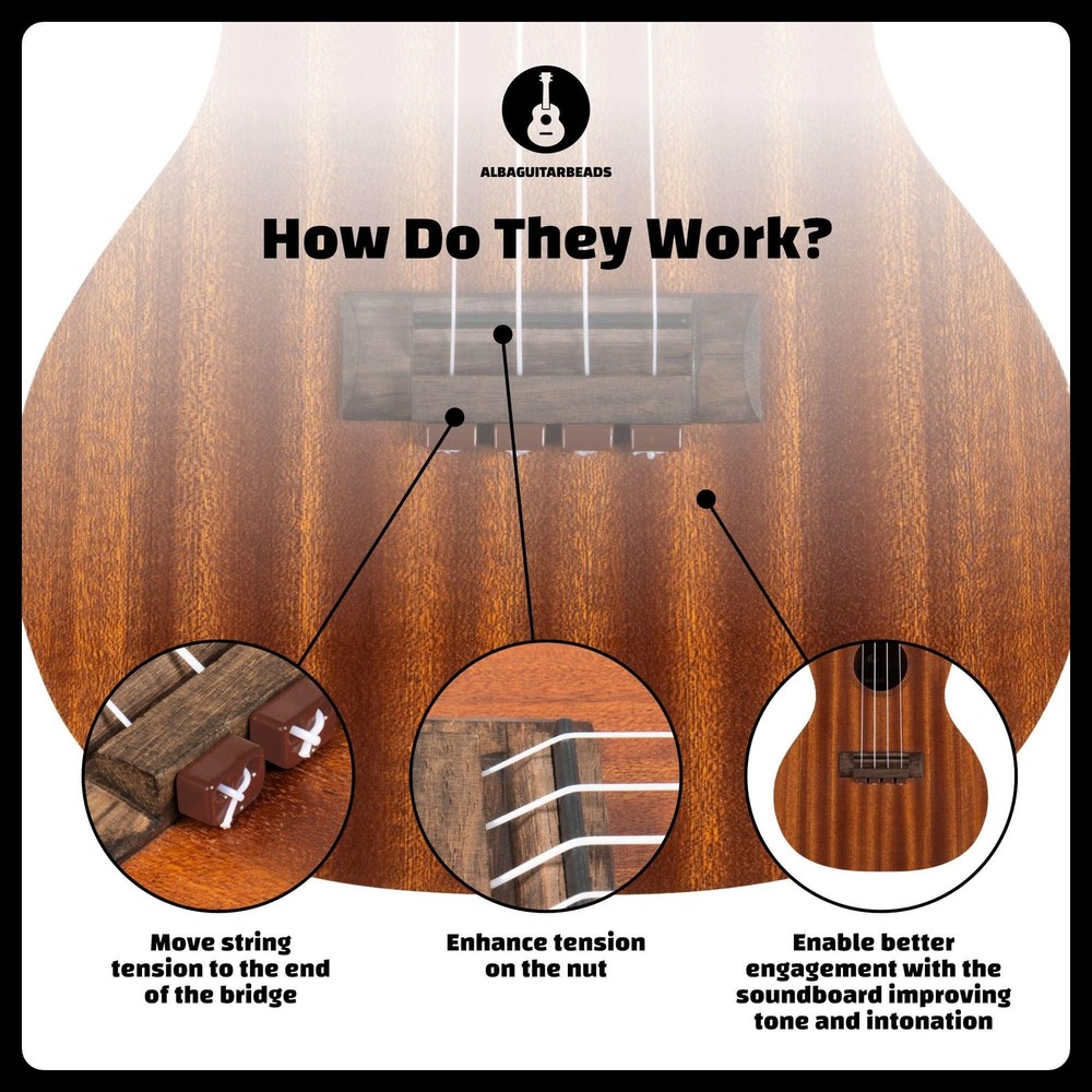 in Brown gloss for Ukulele, for Nylon Ukulele Strings