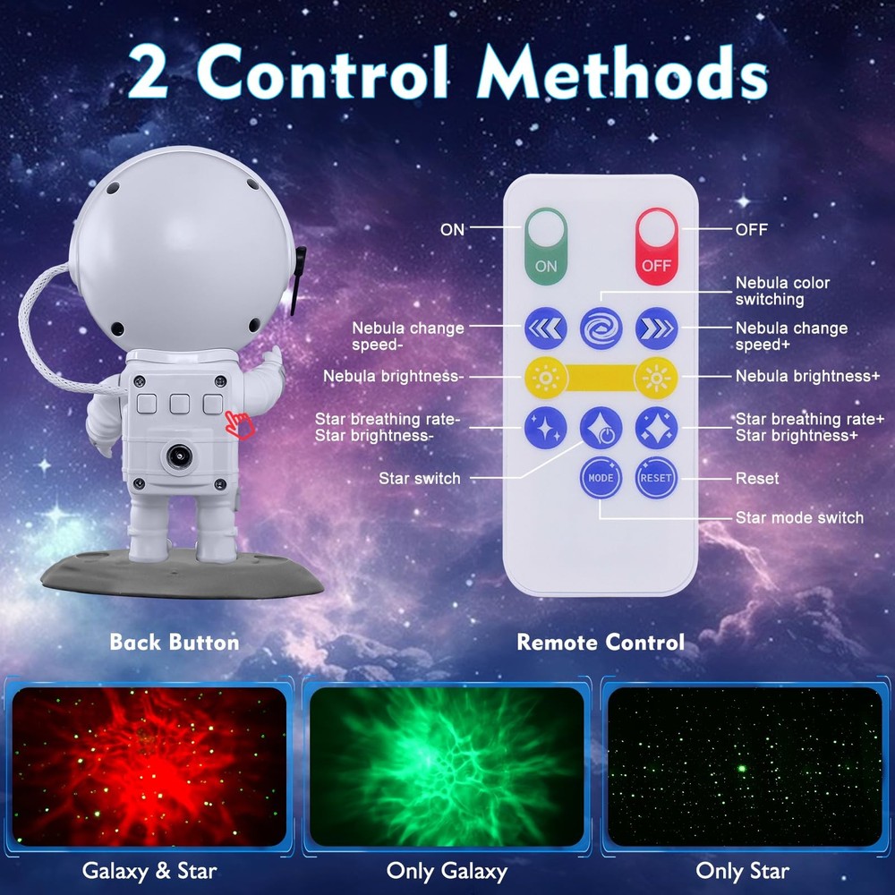 Astronaut Galaxy Projector, Star Projector, Astronaut Light Projector with 8 ...