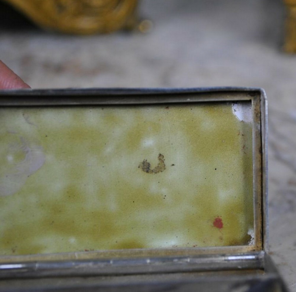 Enameled Silver Box, Chinese Decor, 20th Century