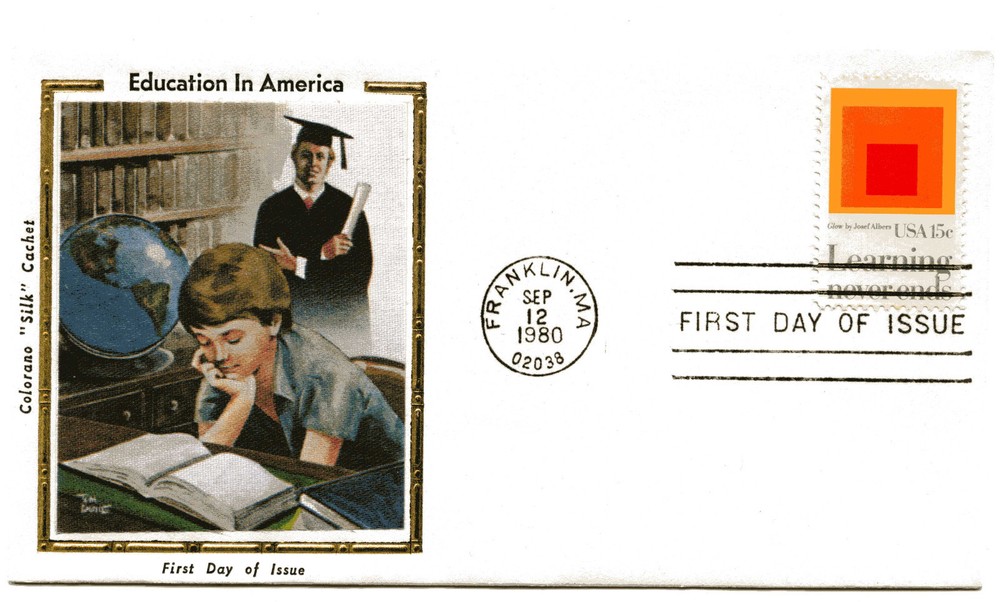 1833 Education, 'Learning Never Ends', Colorano "Silk" Cachet, FDC