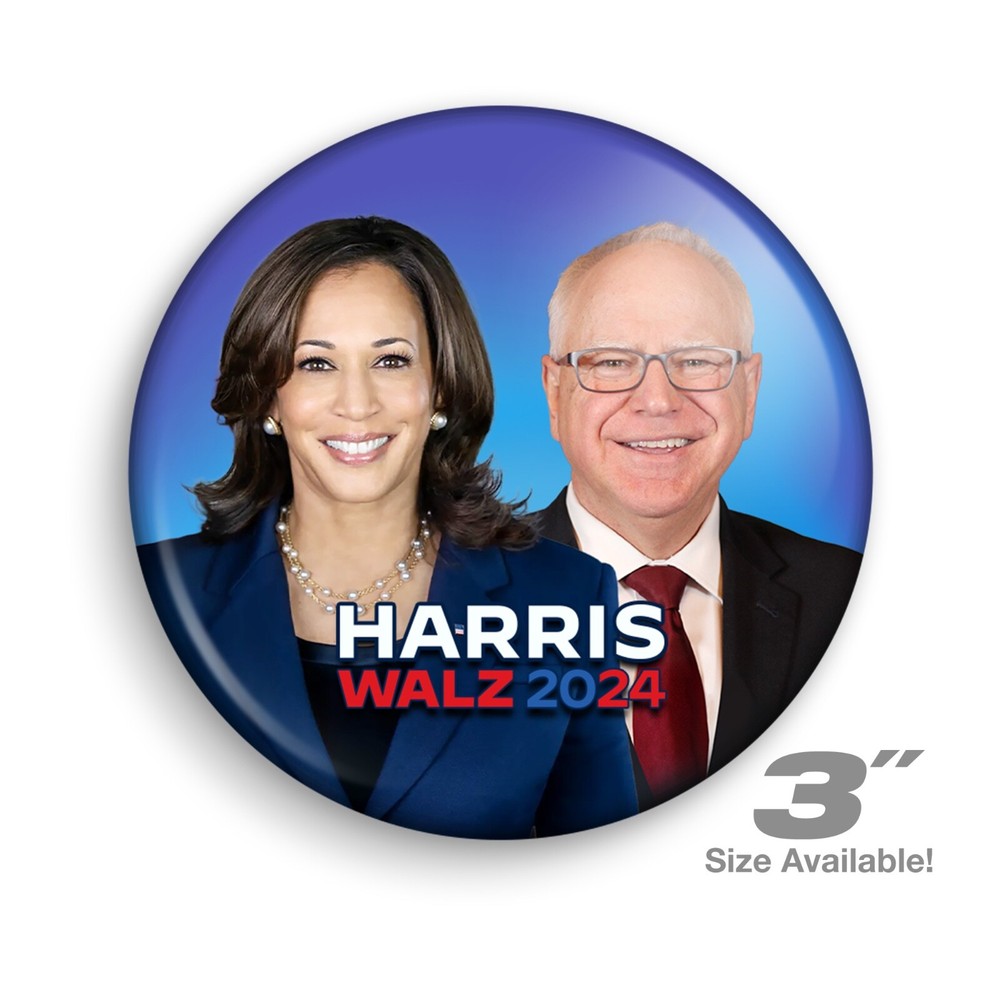KAMALA HARRIS WALZ 2024 Campaign Pins Button, 3"