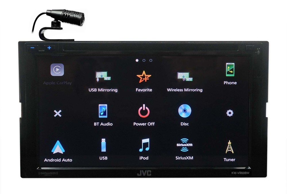 JVC KW-V960BW 6.8" Bluetooth Wireless Car Play Android CD Receiver+Backup Cam