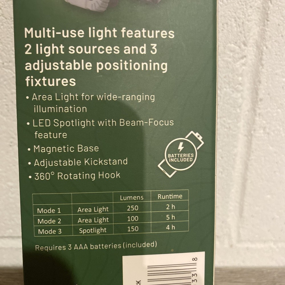 Multi-Use Camp Light 250 Lumes Cascade Mountain Tec Grey/Black