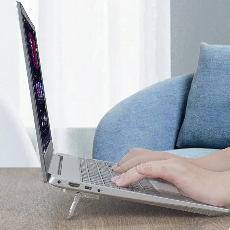 2PCS Mini Foldable Laptop Stand Portable Adjustable Notebook Riser Self-Adhesive