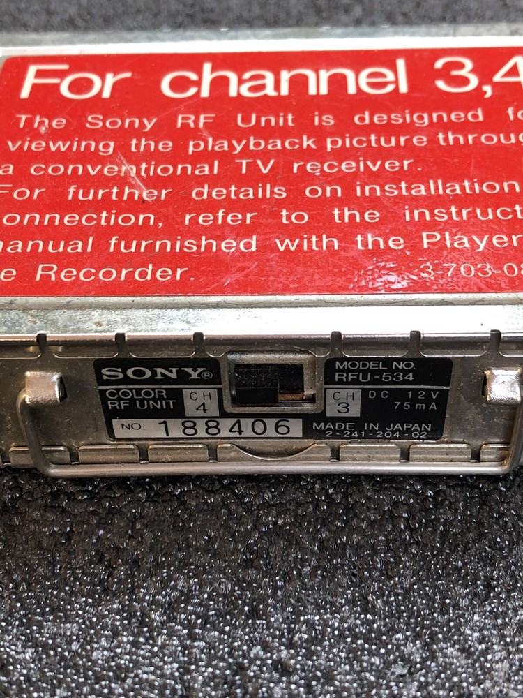 SonyRF Unit Ch. 4 Model RFU 534