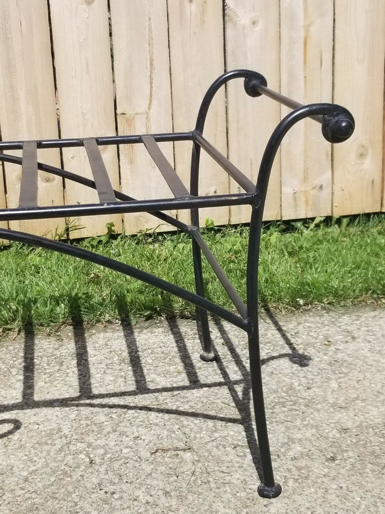 Vintage Wrought Iron Double Bench Mid-Century Modern