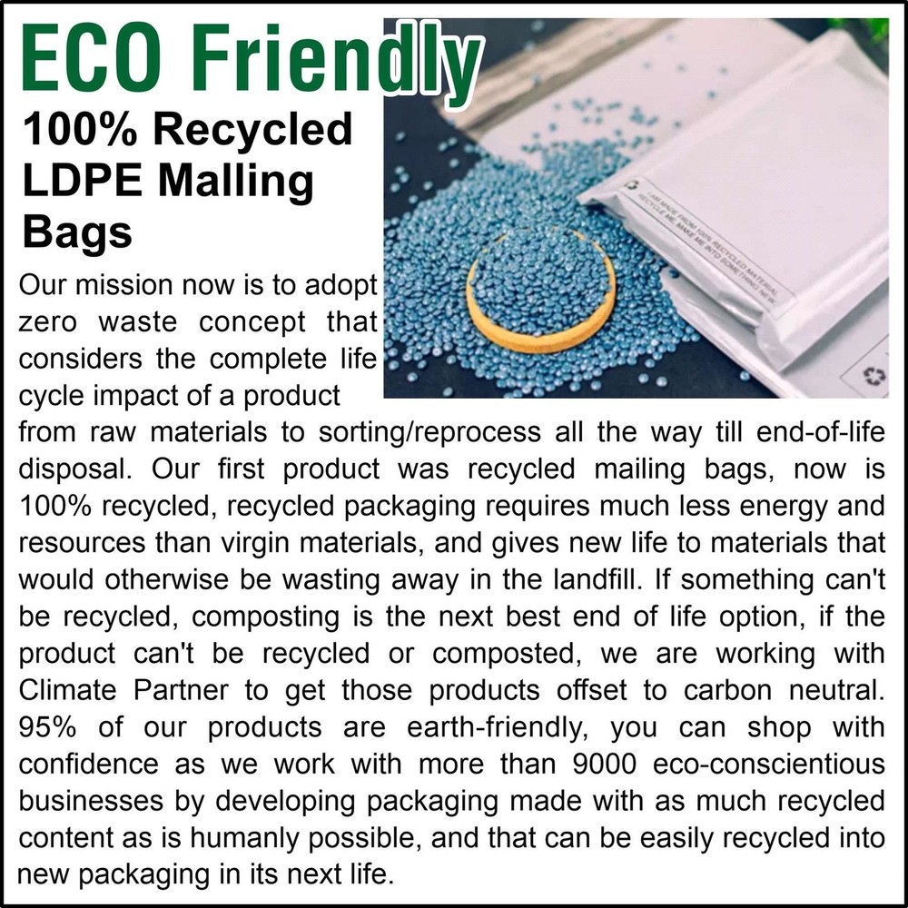A2Z Eco Friendly Grey 50 Poly Mailer Postal Self Seal Mailing Post Bags Postage